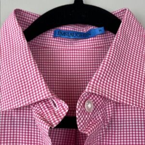 J. McLaughlin Women's Pink Gingham Button Down Casual  Shirt Size Medium